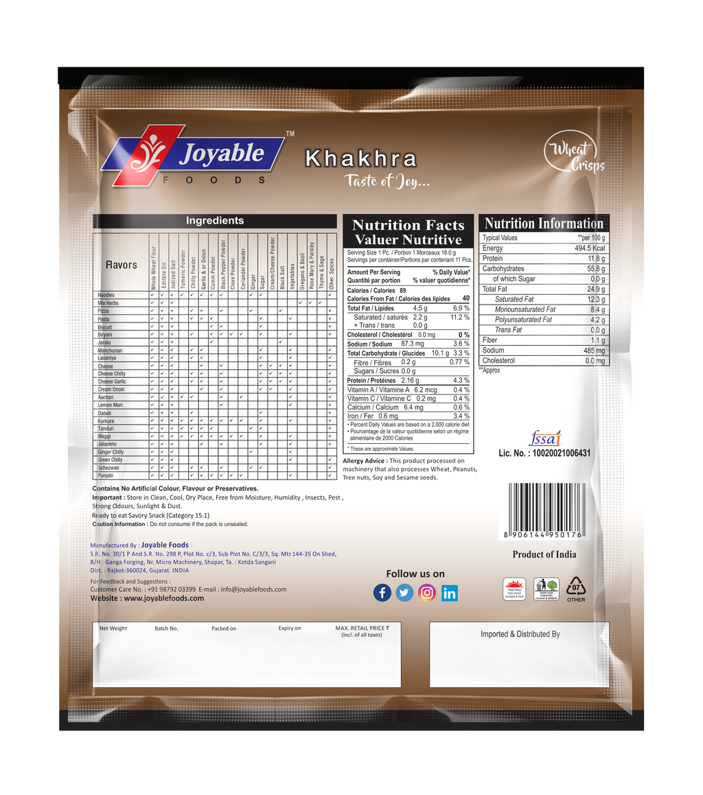 Cheese Garlic Khakhra