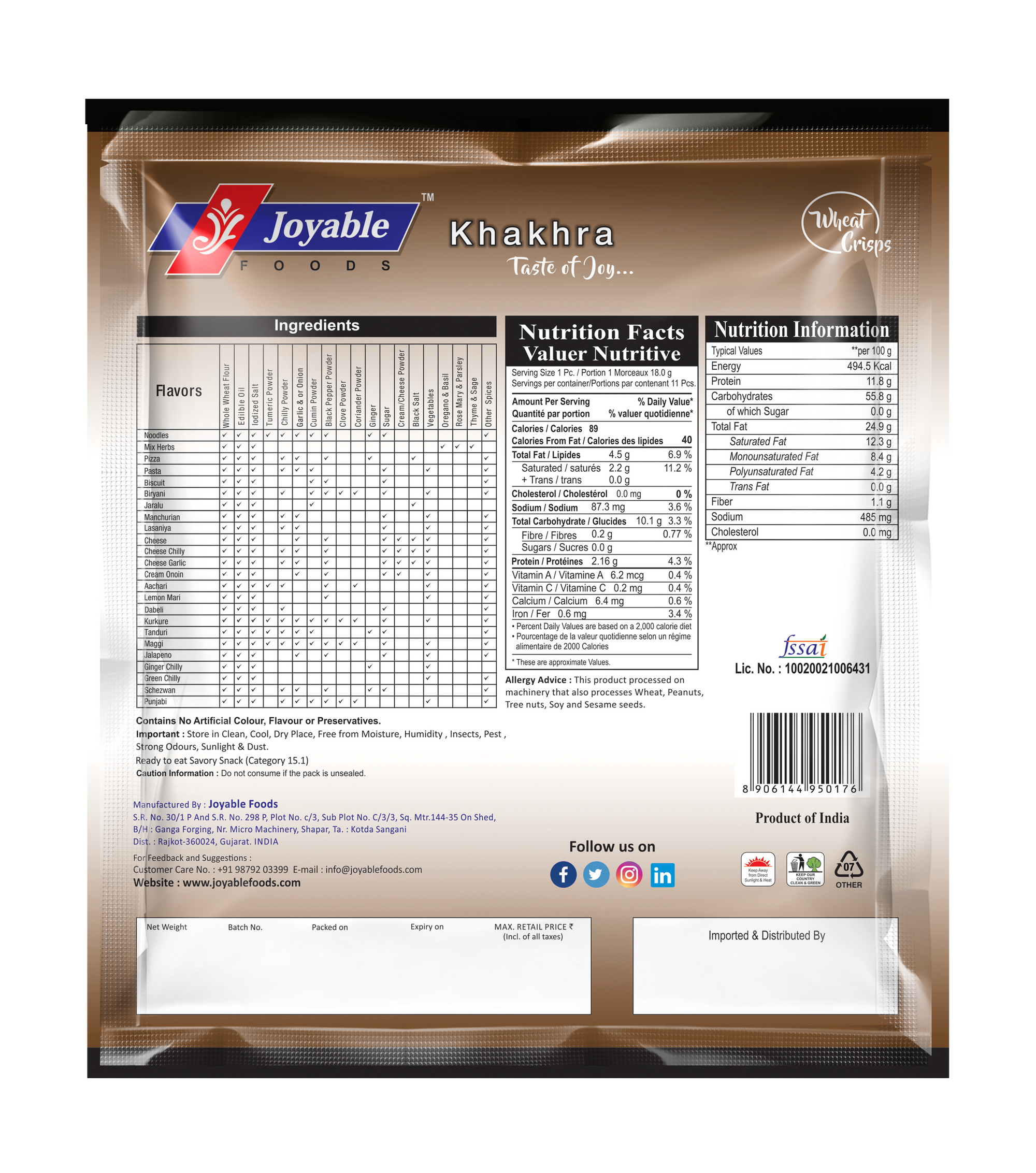 Cheese Garlic Khakhra